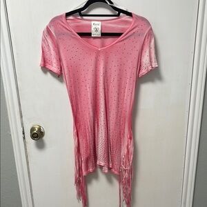Pink Fringe Women's Top